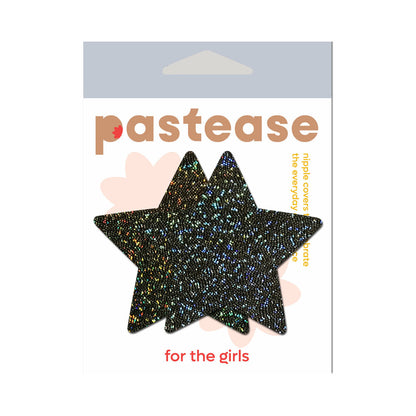 Rockstar Black Glitter Star Pasties O/S