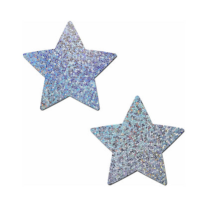 Rockstar Silver Glitter Star Pasties O/S