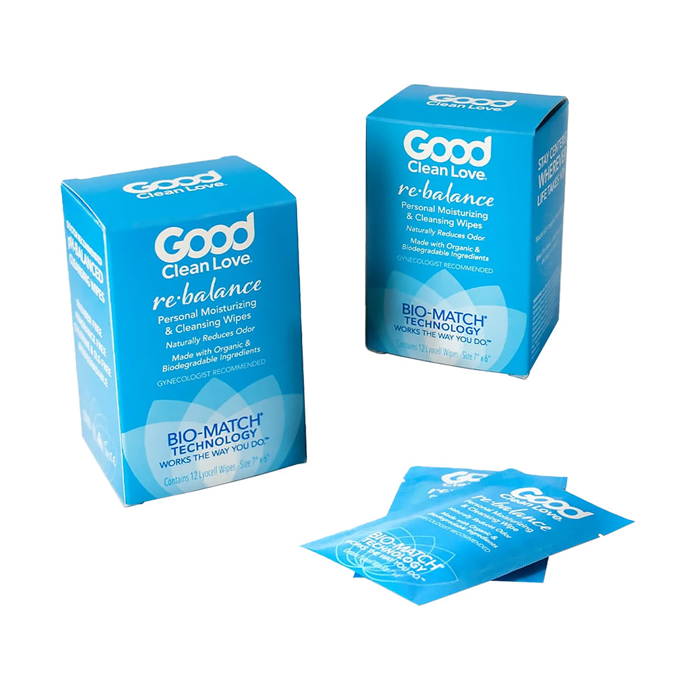 Good Clean Love Rebalance Personal Moisturizing &amp; Cleansing Wipes 12-Pack