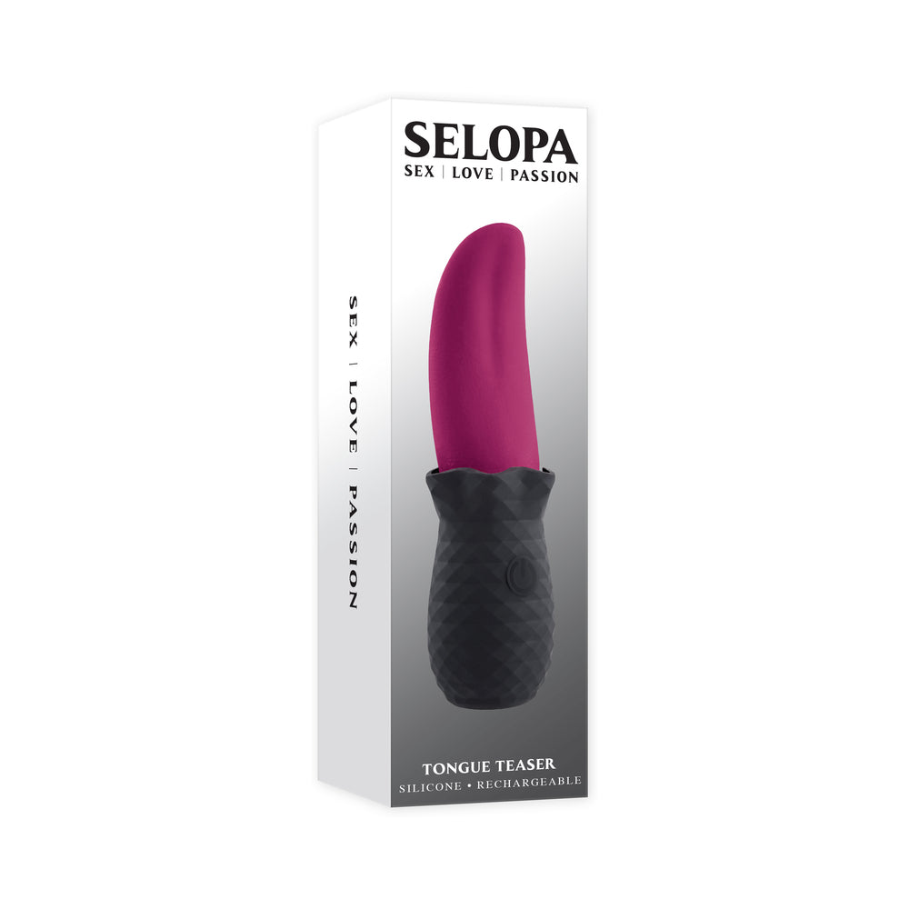 Selopa Tongue Teaser Vibe Rechargeable Silicone Pink Black