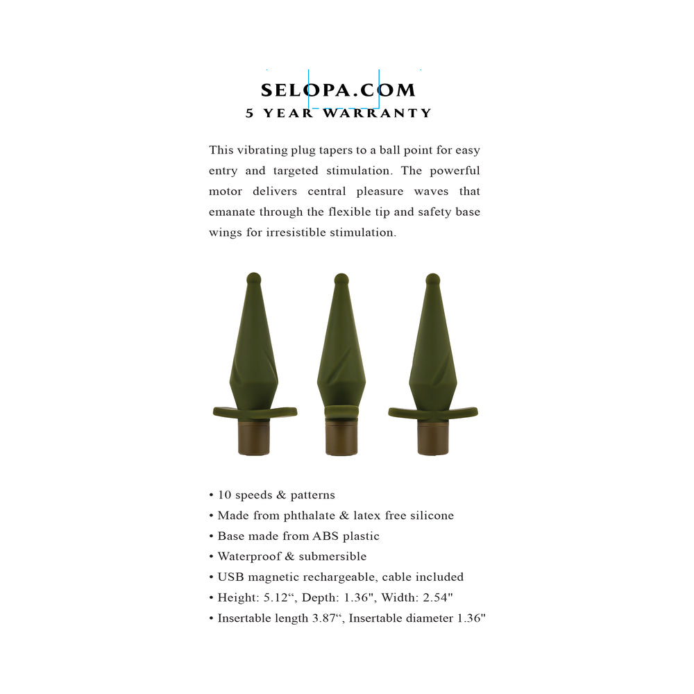 Selopa The Private Rechargeable Butt Plug Silicone Green