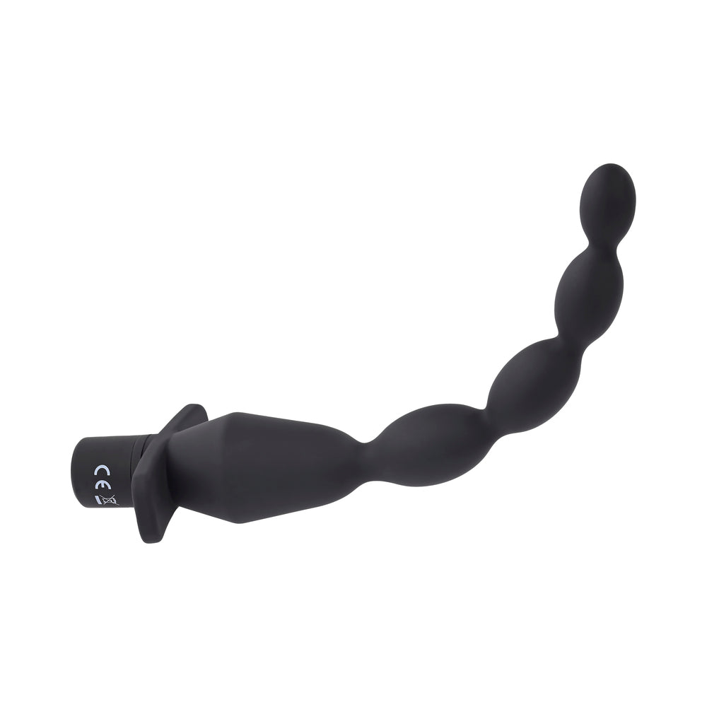 Selopa Vibrating Butt Beads Rechargeable Anal Silicone Black