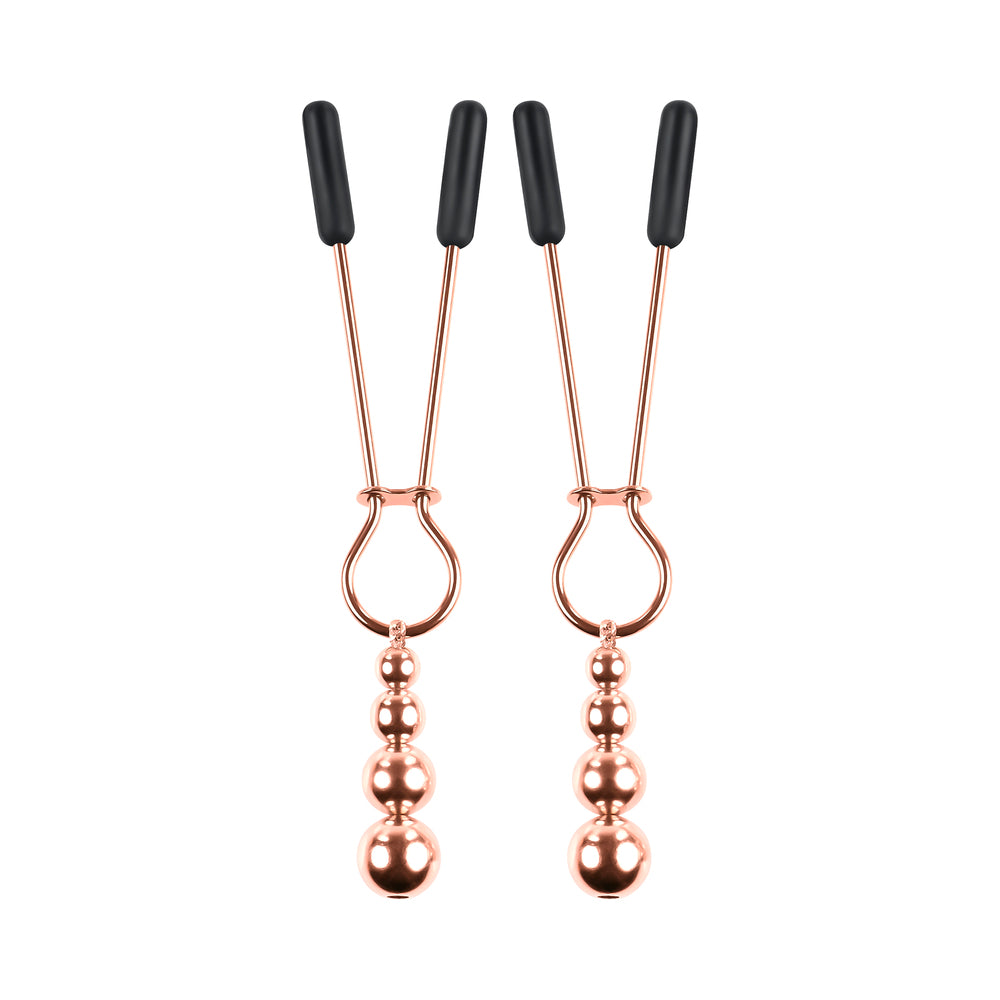 Selopa Beaded Nipple Clamps Stainless Steel Rose Gold