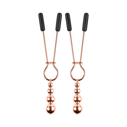 Selopa Beaded Nipple Clamps Stainless Steel Rose Gold