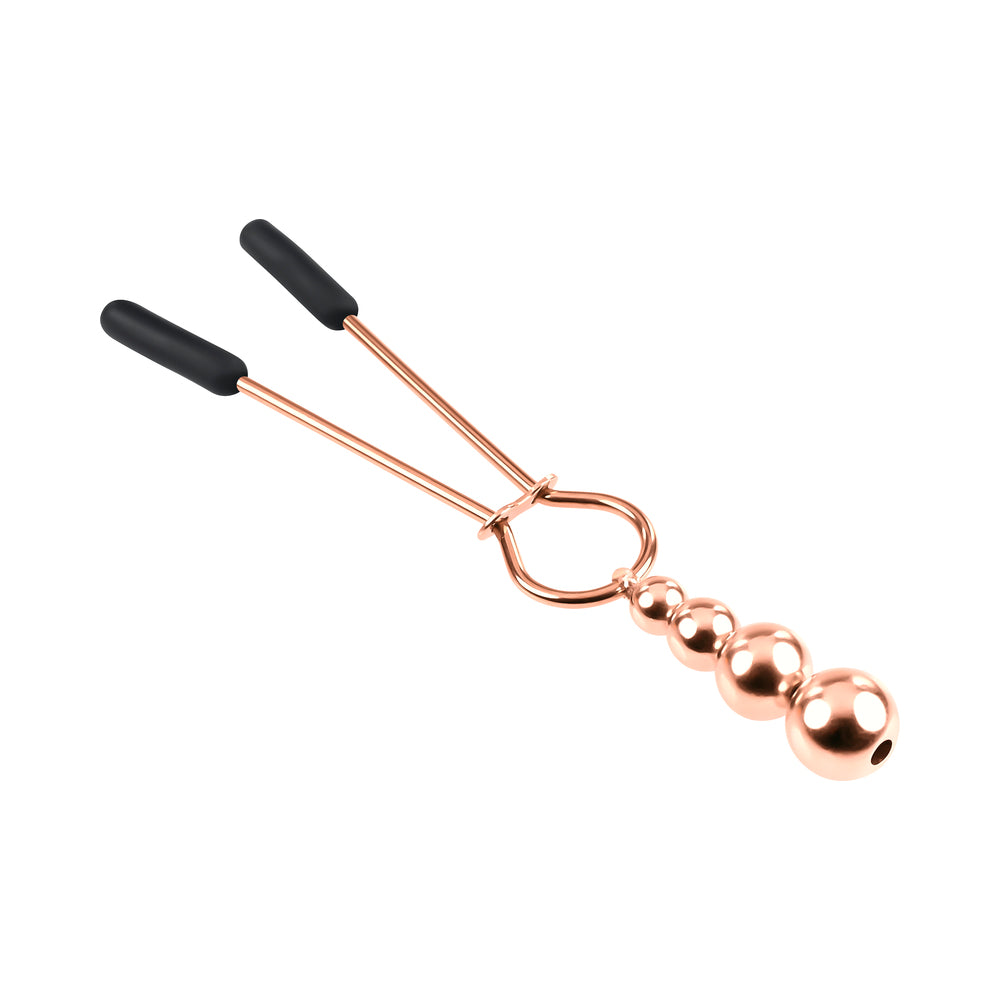 Selopa Beaded Nipple Clamps Stainless Steel Rose Gold