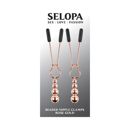 Selopa Beaded Nipple Clamps Stainless Steel Rose Gold