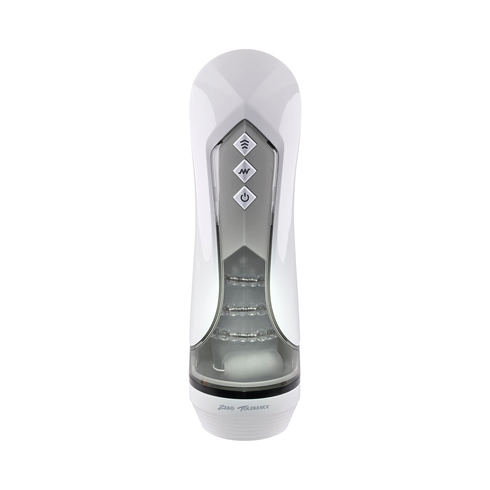 Zero Tolerance Stroking Buddy Rechargeable Vibrating Stroker White