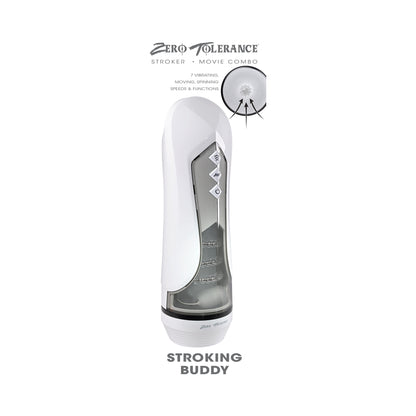 Zero Tolerance Stroking Buddy Rechargeable Vibrating Stroker White