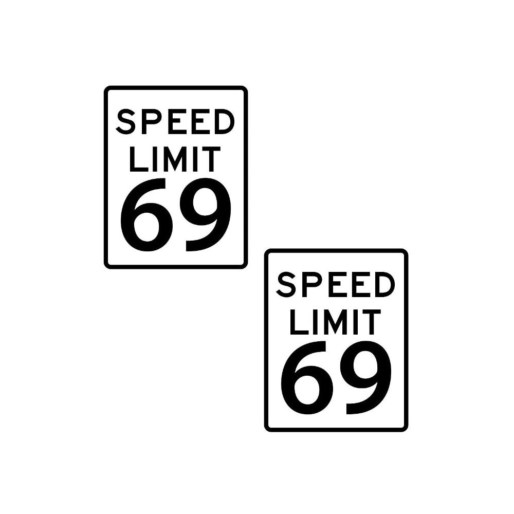 Neva Nude Black Speed Limit 69 Sign Nipple Cover Pasties