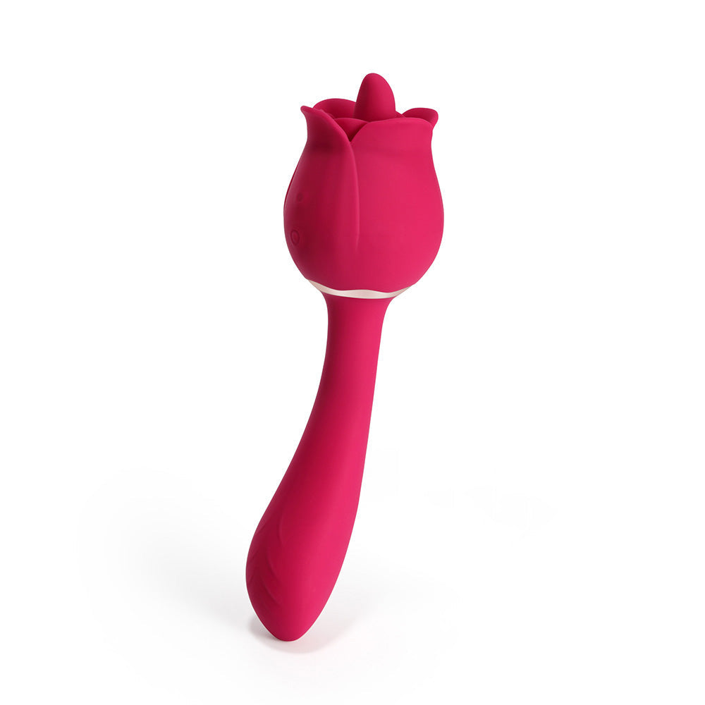 Rhea The Rose Clit Tongue Licking Vibrator And G-Spot Massager Red