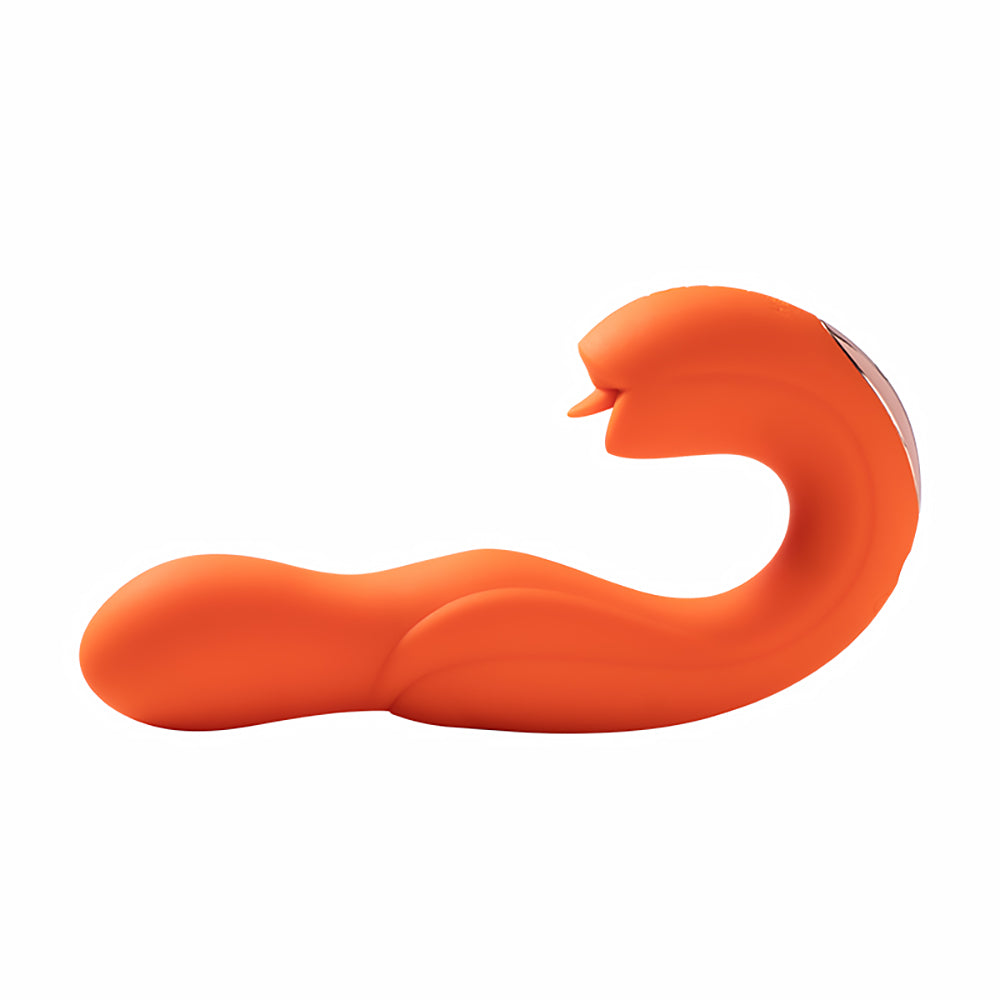 Joi Rotating Head G-Spot Vibrator And Clit Licker Orange