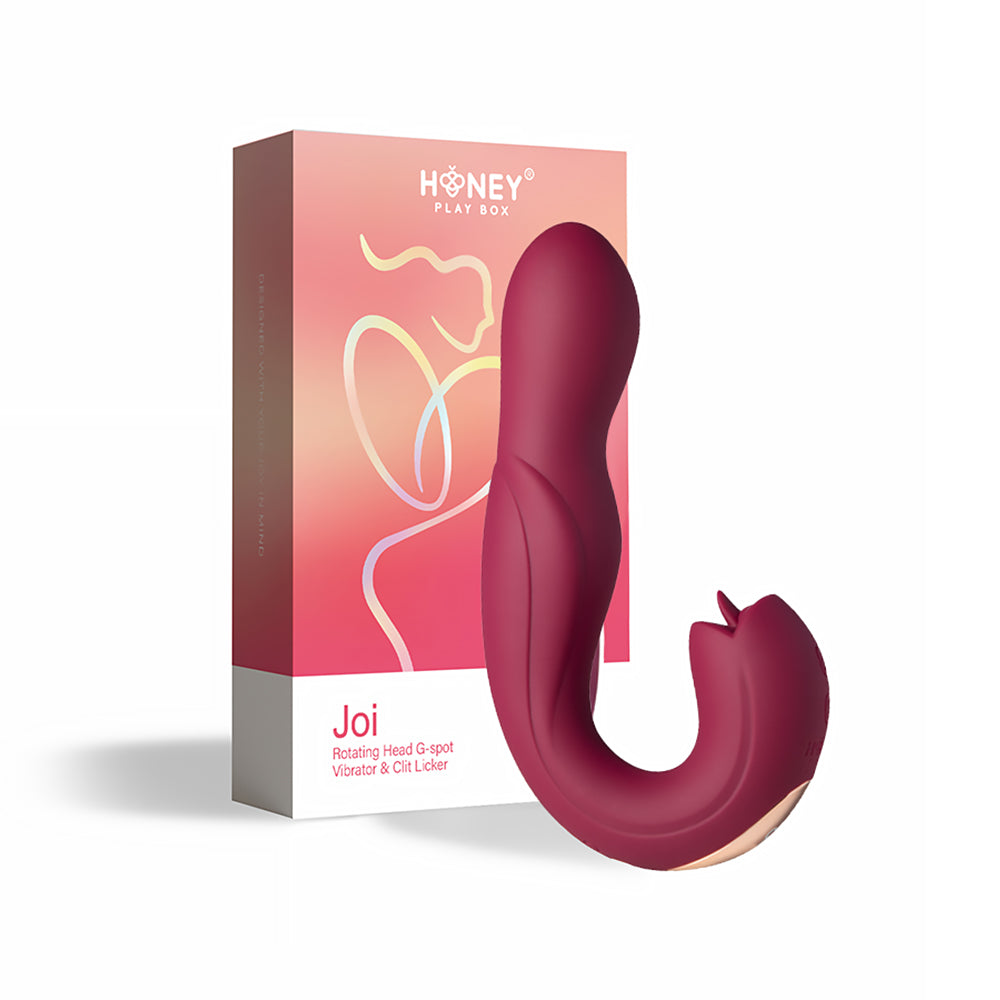 Joi Rotating Head G-Spot Vibrator And Clit Licker Maroon