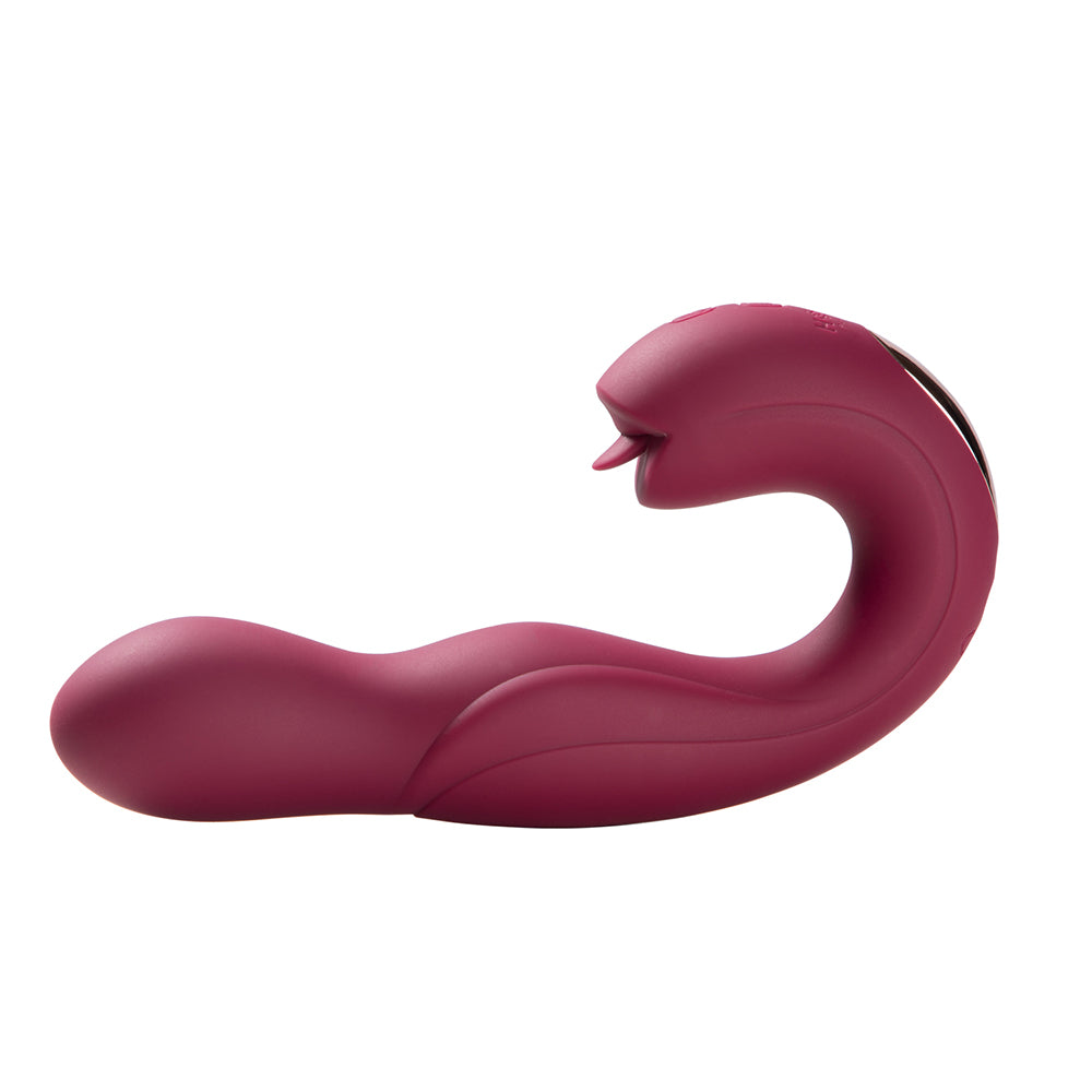 Joi Rotating Head G-Spot Vibrator And Clit Licker Maroon