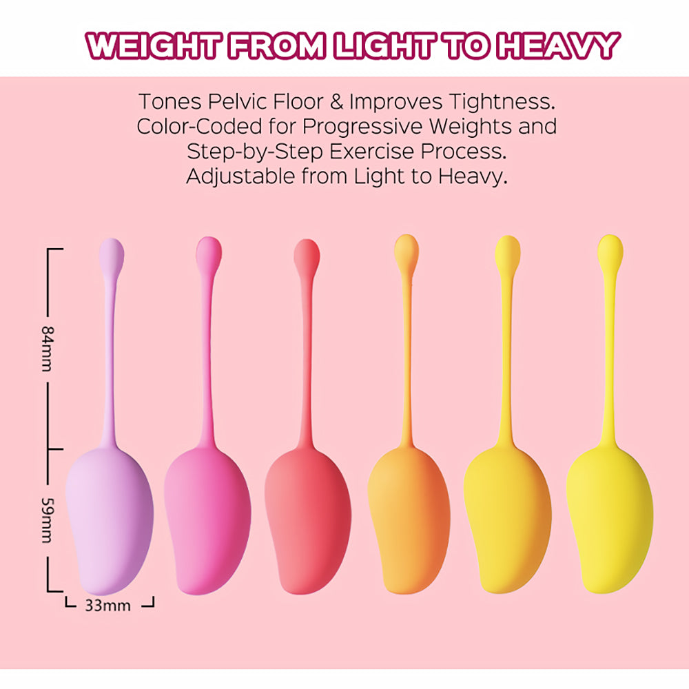 Mango Tropical Weighted Kegel Ball 6-Piece Exercise Set Assorted Color