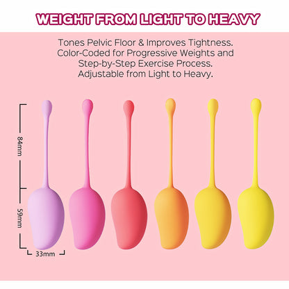 Mango Tropical Weighted Kegel Ball 6-Piece Exercise Set Assorted Color