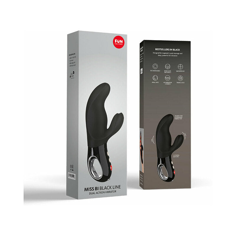 Fun Factory Black Line Miss Bi Rabbit Vibrator Black