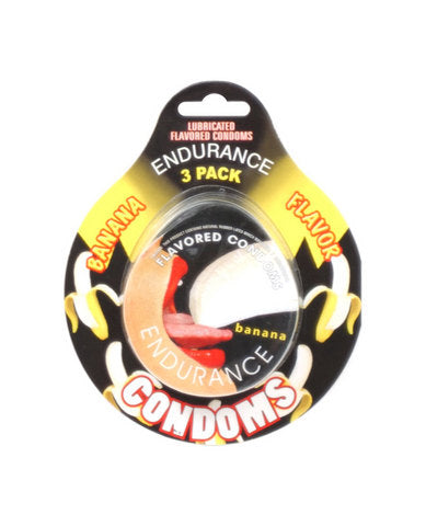 Lubricated Flavored Endurance Condoms 3 Per Pack Banana-blank-Sexual Toys®