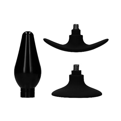 Interchangeable Butt Plug Set - Pointed Medium - Black-Shots-Sexual Toys®