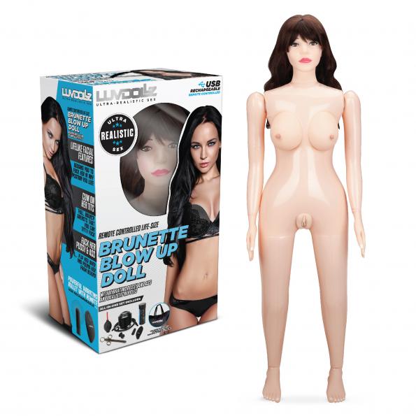 Luvdolz Remote Controlled Life Size Blow Up Doll - Brunette