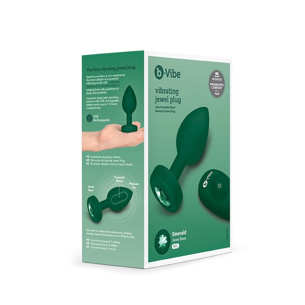 B-vibe Vibrating Jewels - Remote Control- Rechargeable - Emerald (m/l)-B-Vibe-Sexual Toys®