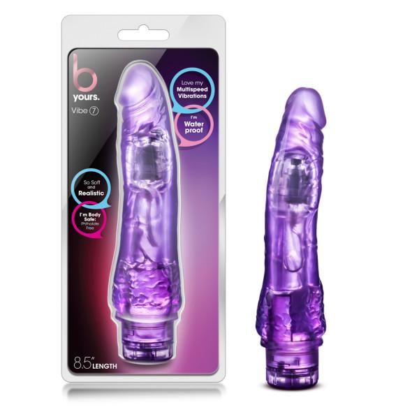 B Yours Vibe 7 Purple Realistic Vibrating Dildo-Blush-Sexual Toys®