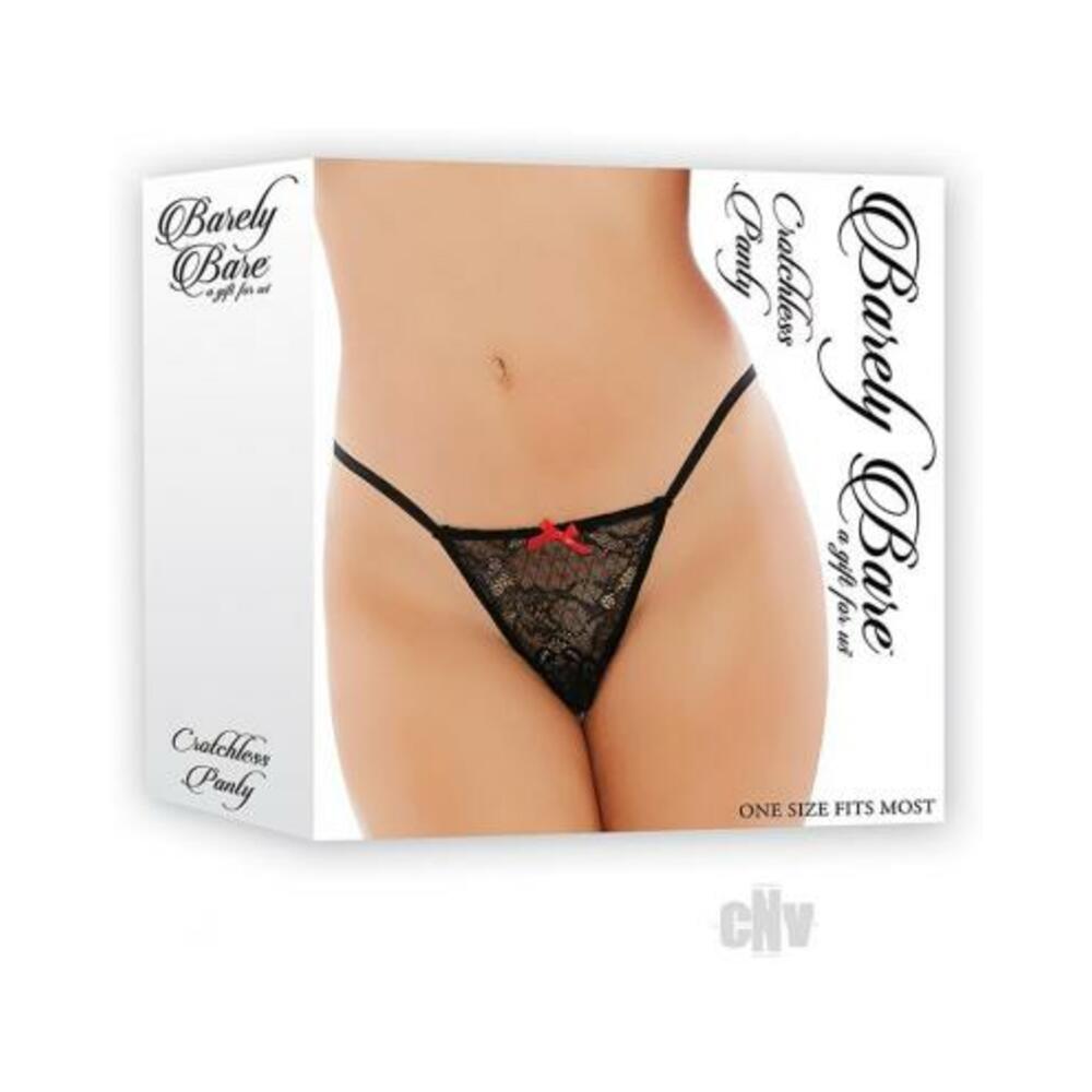 Barely Bare Crotchless Panty Black O/S-Barely Bare-Sexual Toys®