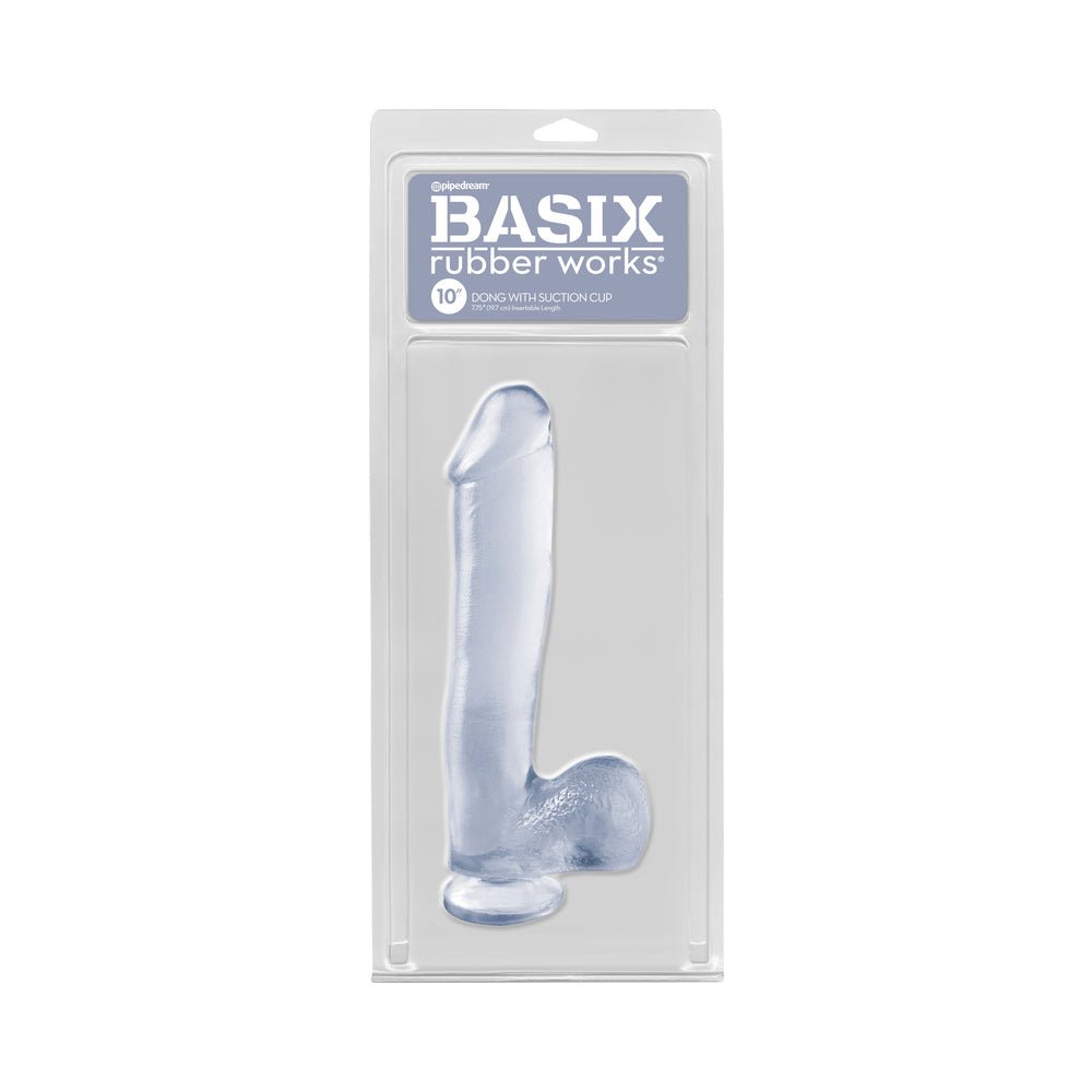 Basix Dong Suction Cup 10 Inch Clear-blank-Sexual Toys®