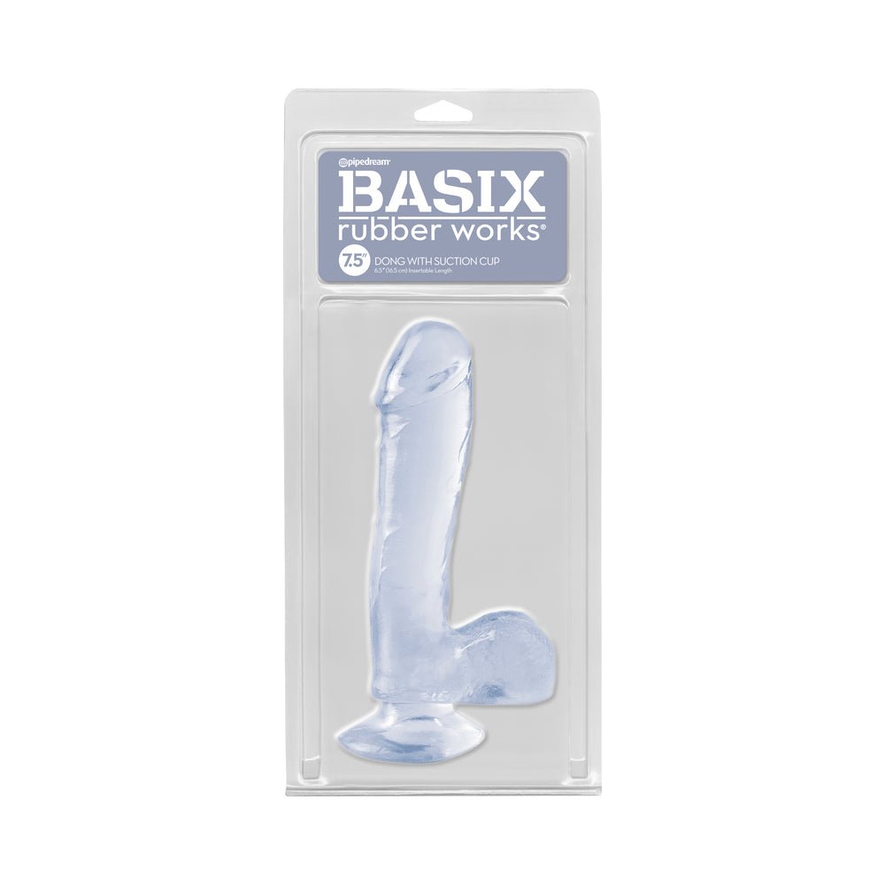 Basix Dong Suction Cup 7.5 Inches Clear-blank-Sexual Toys®