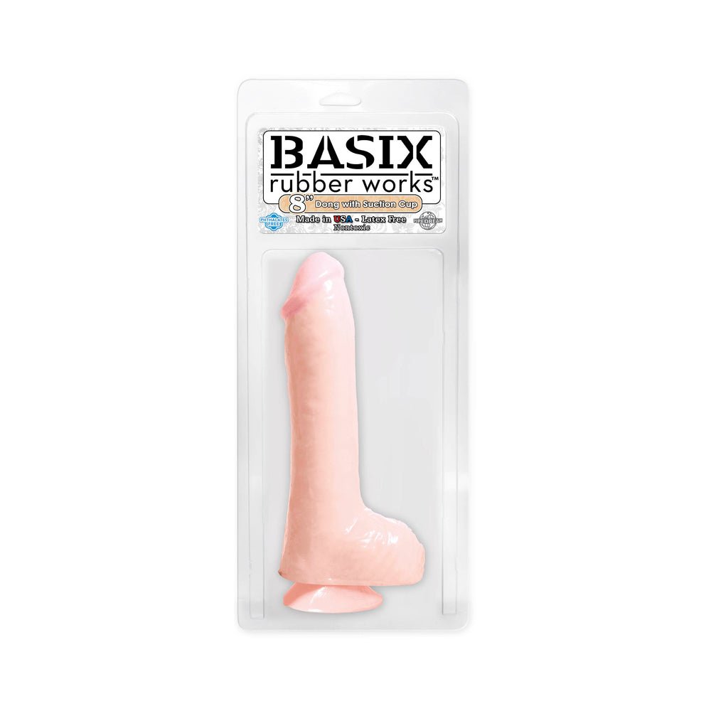 Basix Rubber 8 inches Dong With Suction Cup Beige-Basix Rubber Works-Sexual Toys®