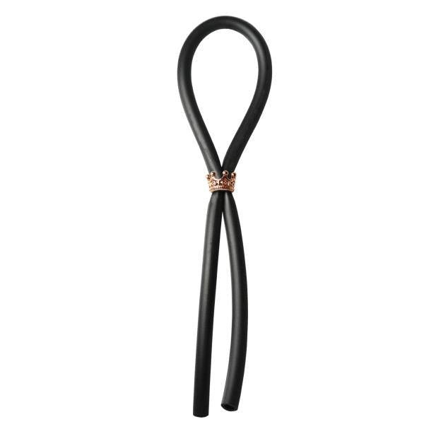 Bolo Lasso Ring Rose Gold Crown Slider Black-Bolo Erection Enhancement-Sexual Toys®