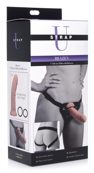 Brazen 8 Inch Silicone Dildo With Harness-Strap U-Sexual Toys®