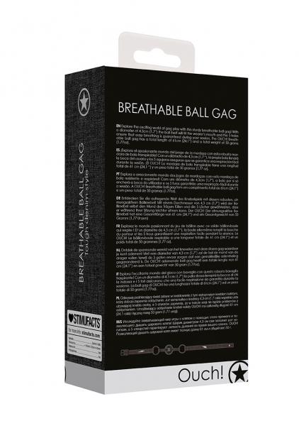 Breathable Ball Gag - With Roughend Denim Straps - Black-blank-Sexual Toys®