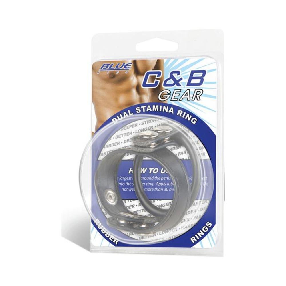 C &amp; B Gear Dual Stamina Ring Black-Electric Eel-Sexual Toys®