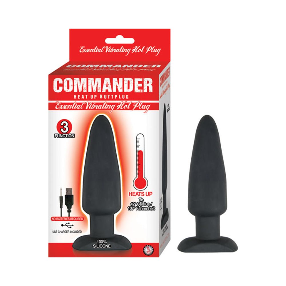 Commander Essential Vibrating Hot Plug Heating Magnetic Charging 3 Function Waterproof Black-Nasstoys-Sexual Toys®