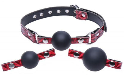 Crimson Tied Triad Interchangeable Silicone Ball Gag-Master Series-Sexual Toys®