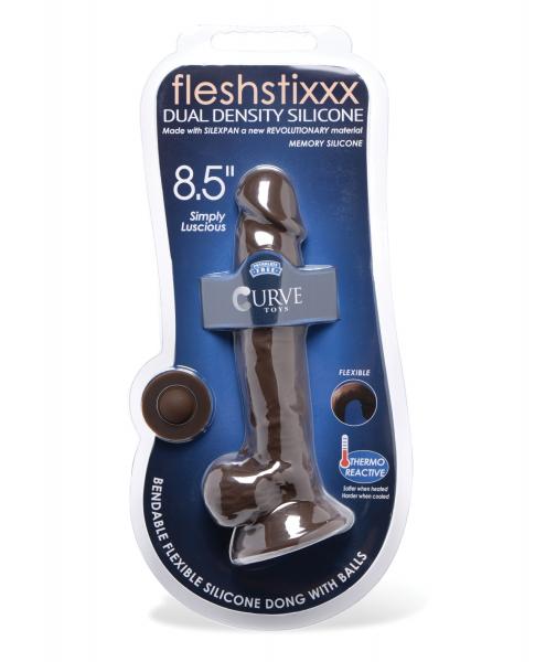 Curve Novelties Fleshstixxx 8.5&quot; Dildo W/balls - Chocolate-Curve-Sexual Toys®