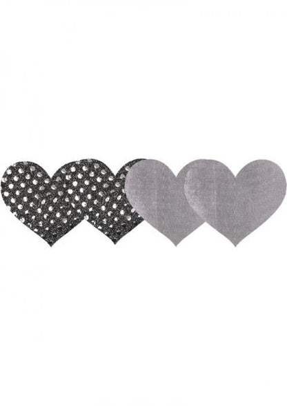 Dark Angel Hearts Pasties Silver-Peekaboos-Sexual Toys®