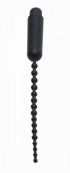 Dark Rod Vibrating Beaded Silicone Sound Black-Master Series-Sexual Toys®