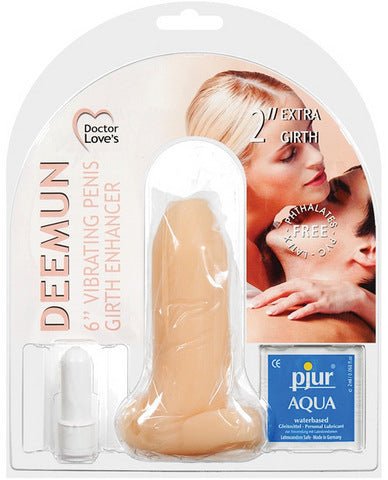 Deemun Penis Girth Enhancer Vibrating 6 Inches Beige-Doctor Love&