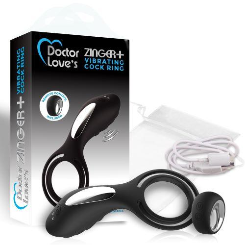 Doctor Love Zinger+ Vibrating Cock Ring Remote Black-Doctor Love&