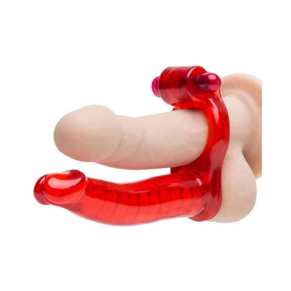 Double Penetrator C Ring W/ Bendable Dildo-Nasstoys-Sexual Toys®