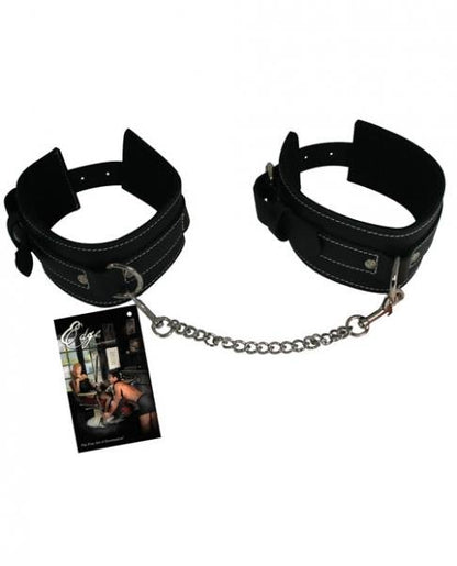 Edge Leather Ankle Restraints Black-Edge by Sportsheets-Sexual Toys®