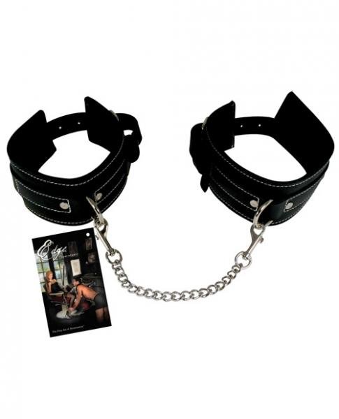 Edge Leather Wrist Restraints Black-Edge by Sportsheets-Sexual Toys®