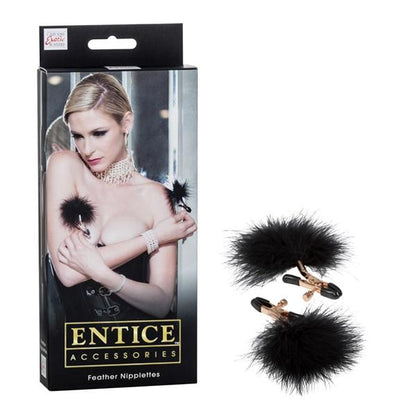 Entice Feather Nipplettes Nipple Clamps Black-Entice Accessories-Sexual Toys®