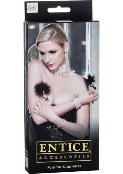 Entice Feather Nipplettes Nipple Clamps Black-Entice Accessories-Sexual Toys®