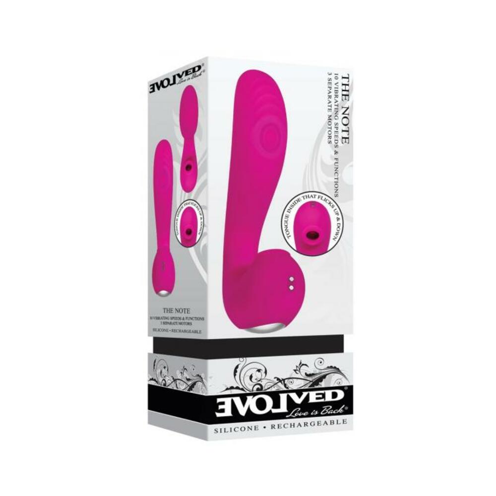 Evolved The Note Dual Stimulator - Magenta-blank-Sexual Toys®