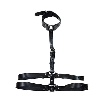 Female Chest Harness With Choker - Black-blank-Sexual Toys®