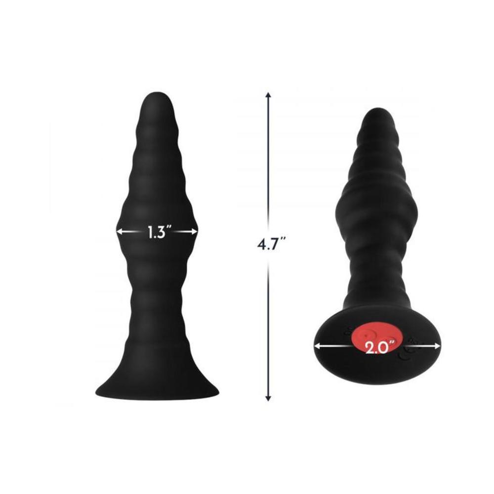 Forto Vibe Ribbed Plug W/Remote Sm Blk-Forto-Sexual Toys®