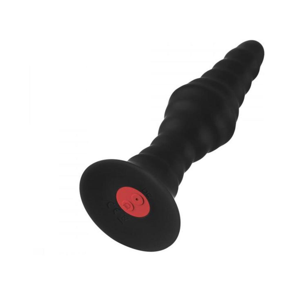 Forto Vibrating Ribbed Plug W/remote  Large Blk-Forto-Sexual Toys®