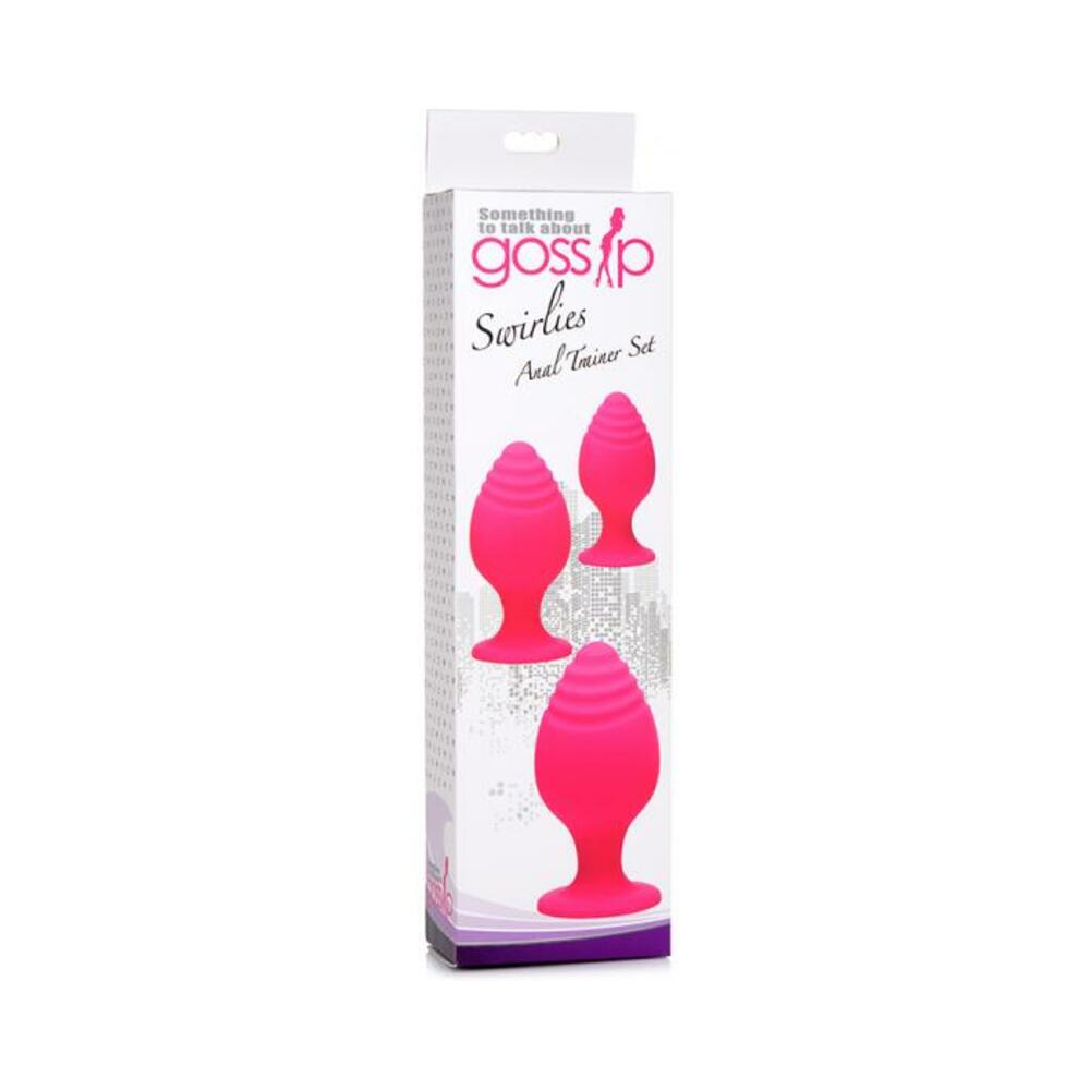 Gossip Swirlies Anal Plug Trio Set Silicone Magenta-blank-Sexual Toys®